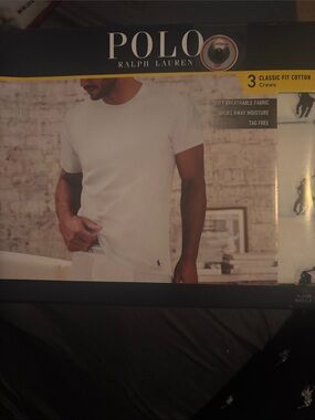 Polo by Ralph Lauren White Men’s Crew Neck Undershirts (3-Pack)